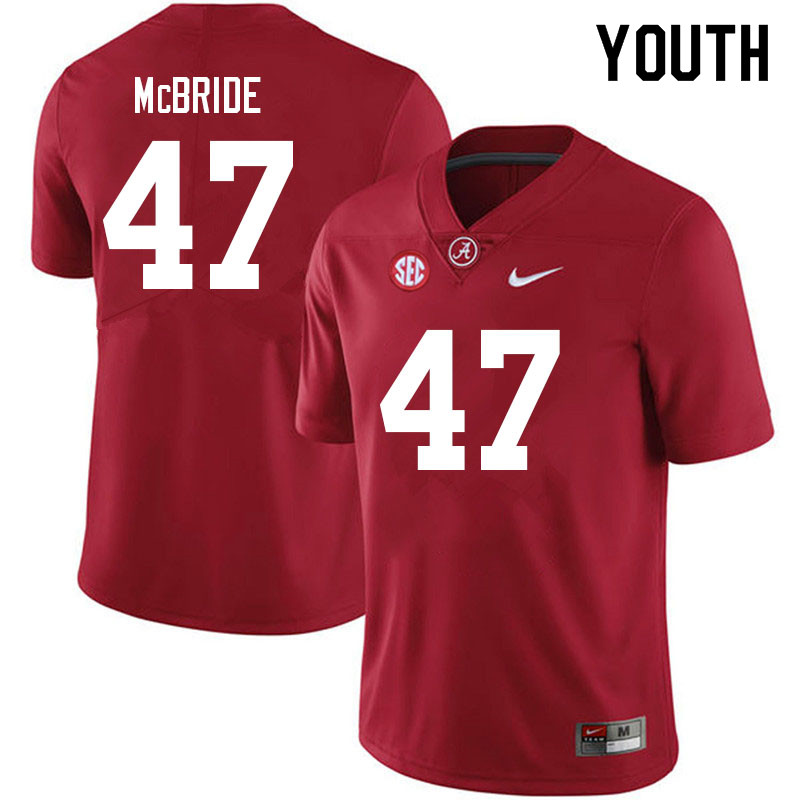 Youth #47 Jacobi McBride Alabama Crimson Tide College Football Jerseys Sale-Crimson